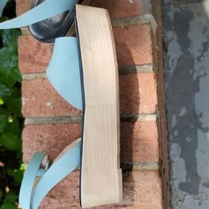 Wood platform sandals, sz. 9.5